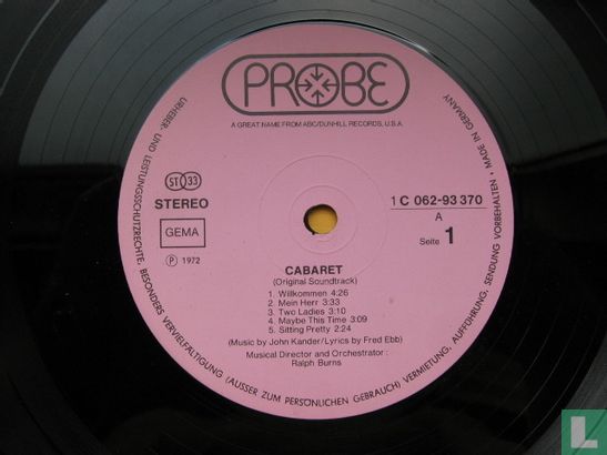Cabaret, original soundtrack recording  - Image 3