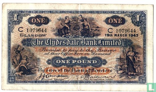 Schottland 1-Pfund-1947 (Clysedale Bank) - Bild 1