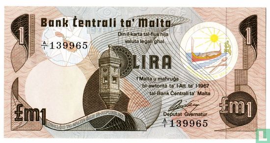 Malta 1 Lira ND (1979) - Image 1