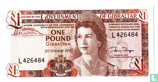 Gibraltar 1 Pound 1986 - Image 1