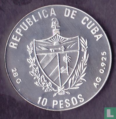 Cuba 10 pesos 1990 (PROOF) "1992 Summer Olympics in Barcelona - Gymnastics" - Image 2