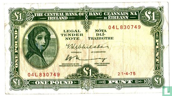 Ierland 1 Pound 1975 - Afbeelding 1