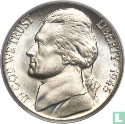 United States 5 cents 1945 (P - type 2) - Image 1