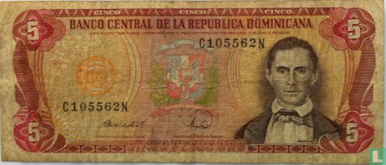 République Dominicaine 5 Pesos Oro  - Image 1
