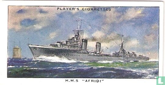 H.M.S. "Afridi" British Destroyer, "Tribal" Class. - Afbeelding 1