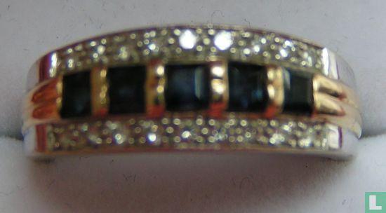 Gouden ring met zirkonias en steentjes - Image 2