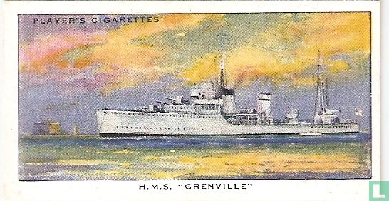 H.M.S. "Grenville" British Flotilla Leader, Admiralty Type. - Afbeelding 1