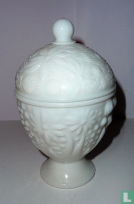 White milk glass candle
