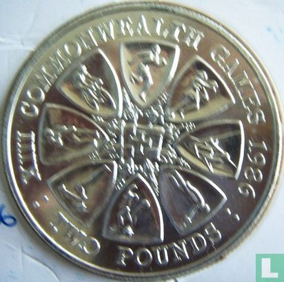 Guernsey 2 Pound 1986 (Silber) "Commonwealth Games in Edinburgh" - Bild 1