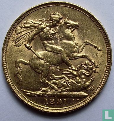 Verenigd Koninkrijk 1 sovereign  1891 - Afbeelding 1