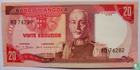 Angola 20 Escudos 1972 - Image 1