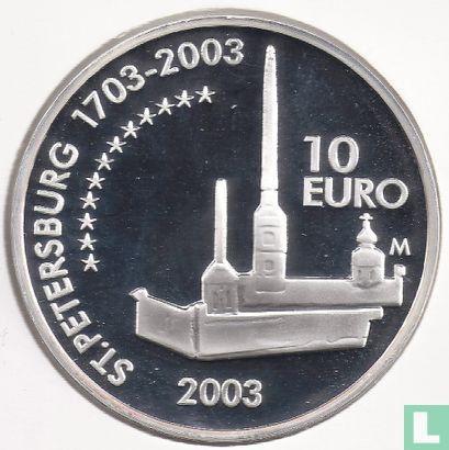 Finlande 10 euro 2003 (BE) "300 years of St. Petersburg" - Image 1