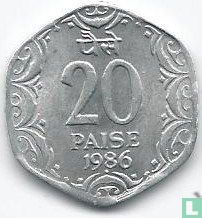 India 20 paise 1986 (Hyderabad) - Image 1