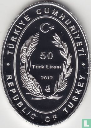 Turkije 50 türk lirasi 2012 (PROOF) "Dolmabahçe Palace Clock Tower" - Afbeelding 1