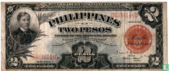 Filipijnen 2 pesos 1936 - Afbeelding 1