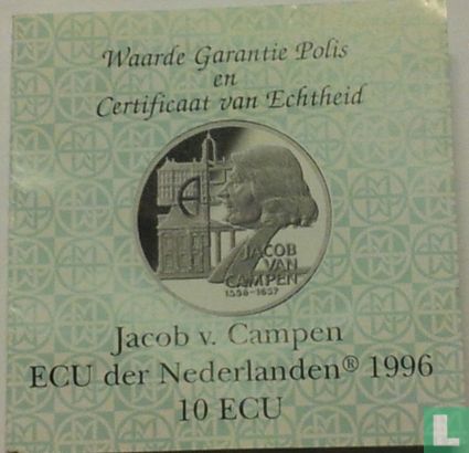 Nederland 10 ecu 1996 "Jacob van Campen" - Afbeelding 3