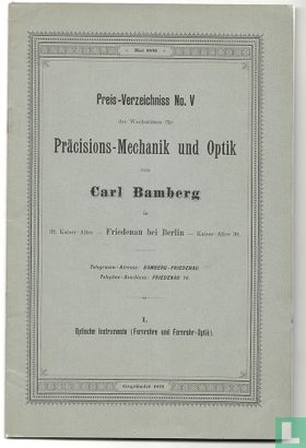 Preis-Verzeichniss No. V. Optische Instrumente (Fernrohre und Fernrohr-Optik) - Afbeelding 1