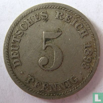 Duitse Rijk 5 pfennig 1893 (D) - Afbeelding 1