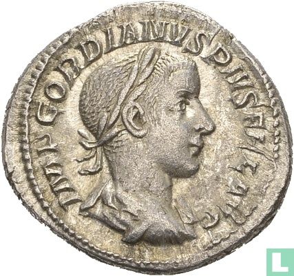 Gordianus III 238-244, AR Denarius Rome 241 n.C. - Afbeelding 1