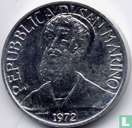 San Marino 5 lire 1972 - Image 1