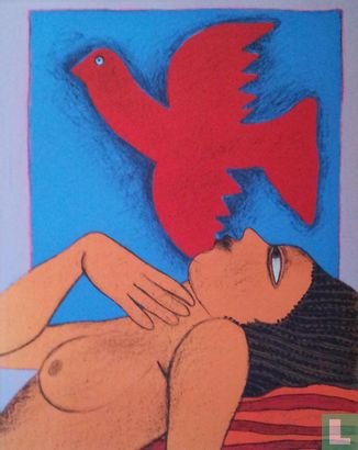 l'Oiseau Rouge et Femme - Afbeelding 1