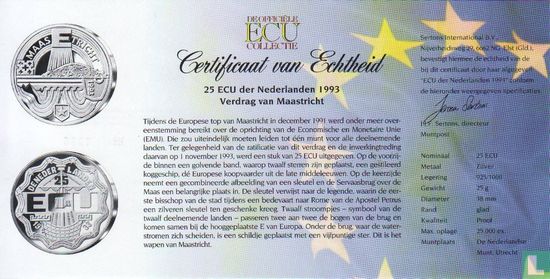 Nederland 25 Ecu 1993 "Verdrag van Maastricht" - Afbeelding 3