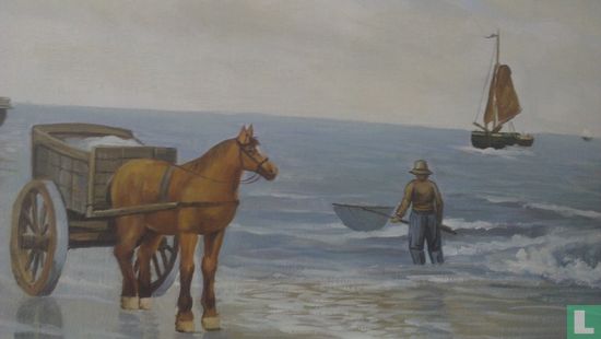 Zeezicht met paard en wagen - Afbeelding 2