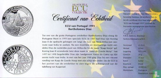 Portugal 25 ecu 1993 "Bartholomeu Dias" - Afbeelding 3
