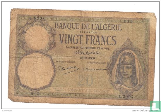 Algerien 20 Franken  - Bild 1