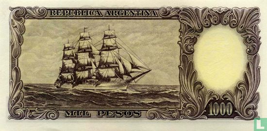 Argentinien 1000 Pesos 1955 - Bild 2