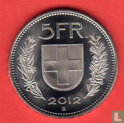 Zwitserland 5 francs 2012  - Afbeelding 1