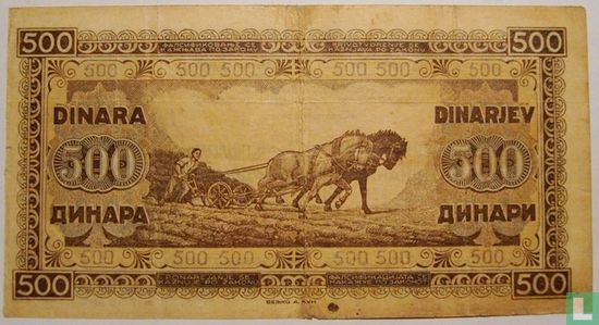 Yugoslavia 500 Dinara 1946 - Image 2