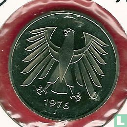 Germany 5 mark 1976 (PROOF - J) - Image 1