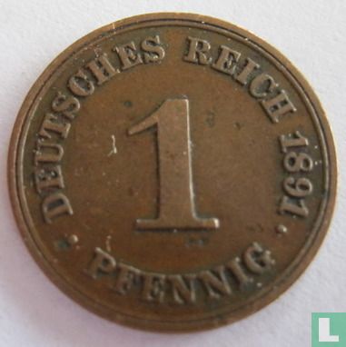 Duitse Rijk 1 pfennig 1891 (F) - Afbeelding 1