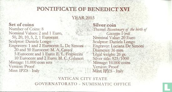 Vaticaan jaarset 2013 (PROOF) - Afbeelding 2
