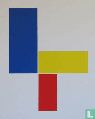 Heinz Gruchot - Compositie in geel, blauw en rood, 1989