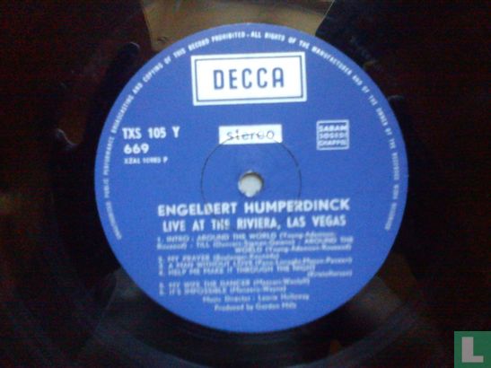 Engelbert Humperdinck live at the Riviera, Las Vegas - Afbeelding 3
