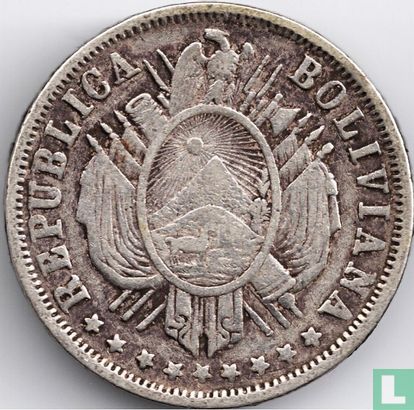 Bolivia 20 centavos 1880 - Afbeelding 2