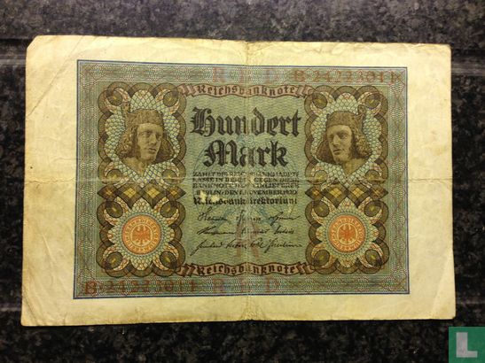 Reichsbanksnote hundert Mark