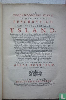 De tegenwoordige staat of omstandige beschryving van het groot eyland Ysland - Image 1