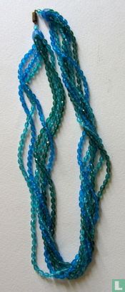 Halsketting groen en blauwe kralen - Image 1