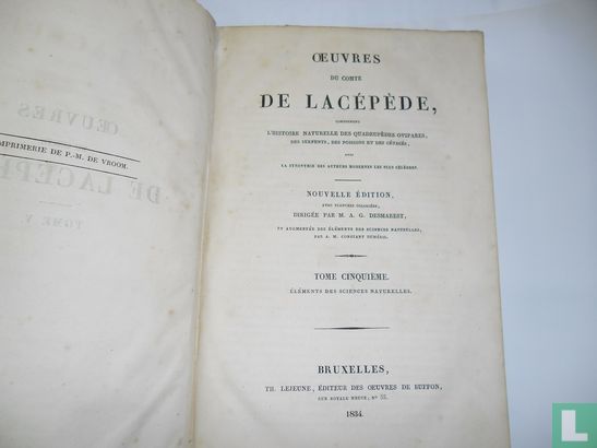 Oeuvres du Comte De Lacépède - Image 1