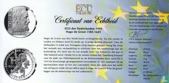 Nederland 25 ecu 1995 "Grotius" - Image 3