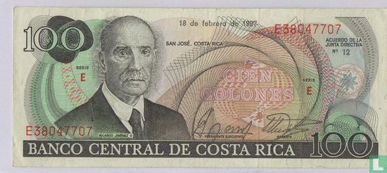 Costa Rica 100 colones 1987 - Afbeelding 1