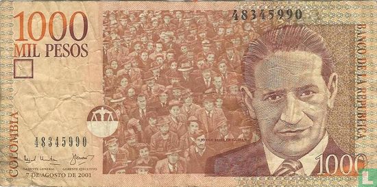 Colombia 1,000 Pesos 2001 (P450a) - Image 1