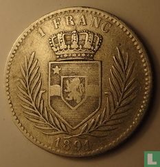 Kongo-Vrijstaat 1 franc 1891 - Afbeelding 1