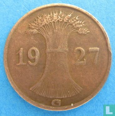 Duitse Rijk 1 reichspfennig 1927 (G) - Afbeelding 1