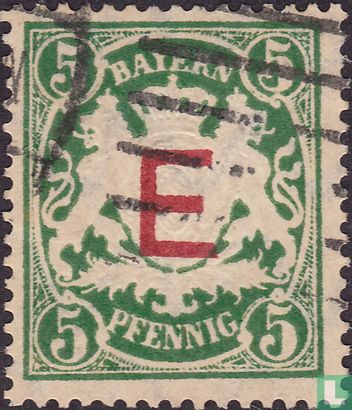 Coat of arms overprinted "E"