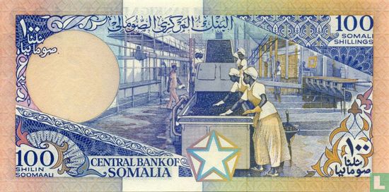 Somalie 100 Shilin 1988 - Image 2