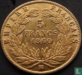 Frankrijk 5 francs 1860 (BB) - Afbeelding 1